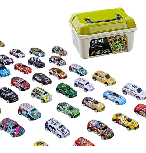 Set 30 Carros Juguete Metálico Fricción Juego Carreras Niños