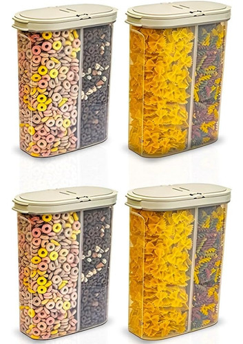 Contenedores De Cereales Sin Bpa De 2.6l, Caja 2 En 1, Tapas