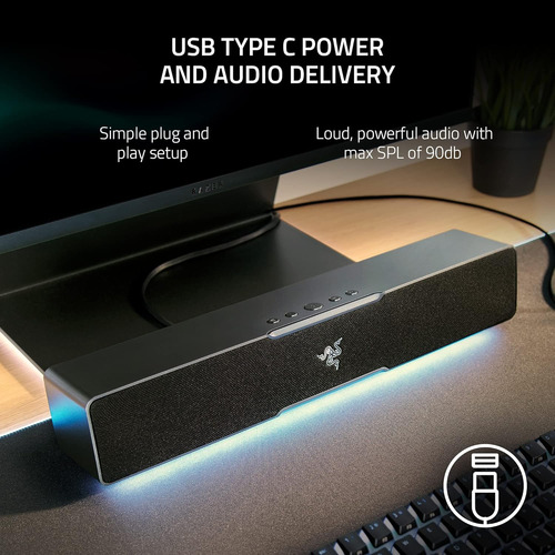 Barra De Sonido Razer Leviathan V2 X, Rgb, Usb-c, Negro