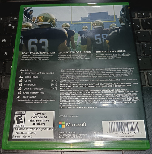 College Football 25 Seminuevo Para Tu Xbox Series X (Usado)