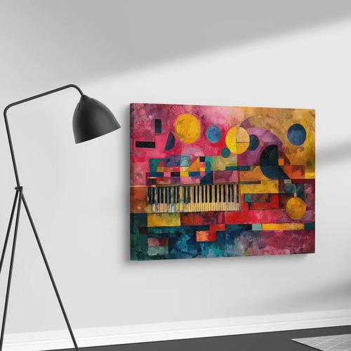 Cuadro Decorativo Notas Musicales Abstracto Canvas Canvas