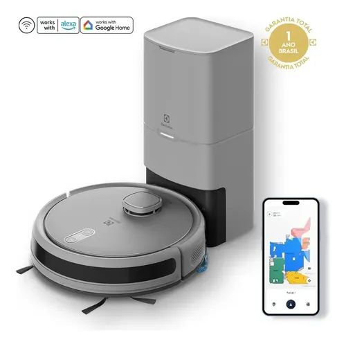 Robô Aspirador de pó 4 em 1 Electrolux Wi-Fi MOP Passa Pano Seco ...