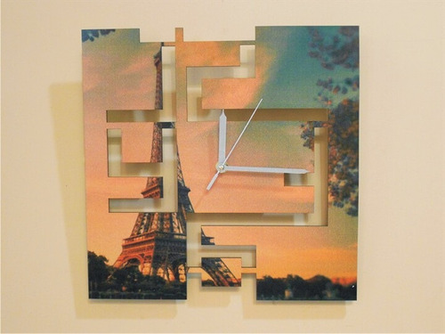 Reloj De Pared  Paris  Vintage Torre Eiffel