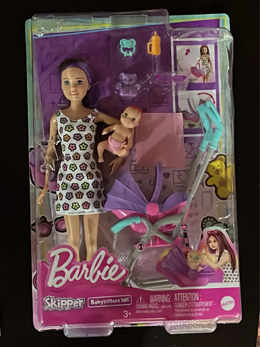 Juguete Barbie Skipper Con Coche, Bebé Y Accesorios.