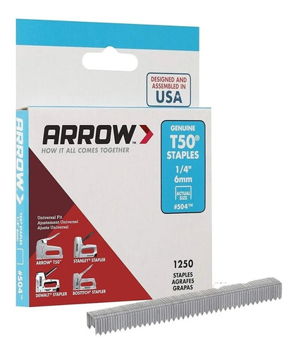 Grampas Grapas Origen Usa 6 Mm 1250u T-50 Arrow 50424