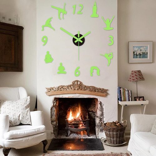 Reloj Silent Glow De 1 Pieza, Color Verde Fluorescente, Para