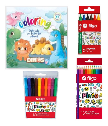 Kit Libro Para Colorear + Lapices + Marcadores + Crayones