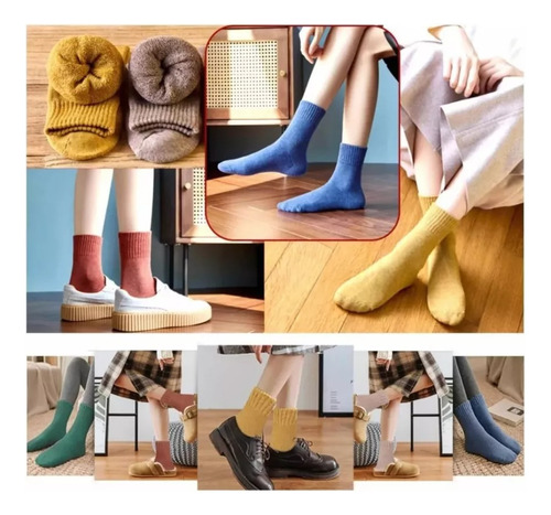 X12 Calcetines De Lana Para Mujer Grueso Para Invinerno 2023