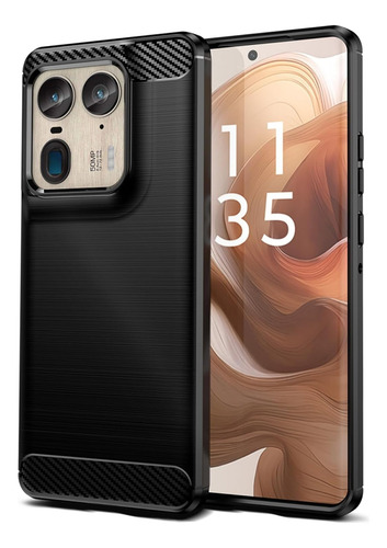 Funda Fibra De Carbono Compatible Con Motorola Edge 50 Ultra Negro
