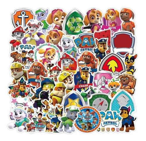 Imagen 3 de 3 de Patrulla Canina - Set De 50 Stickers / Calcomanias