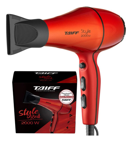 Secador De Cabelo Taiff Profissional Style Vermelho Clássico