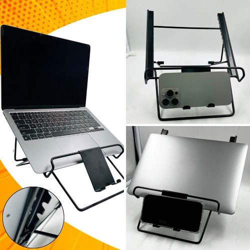 Suporte Para Notebook Ergonômico Regulável Com Apoio Celular