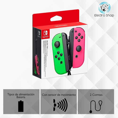 Set de control joystick inalámbrico Nintendo Switch Joy-Con (L)/(R) rosa neón y verde neón