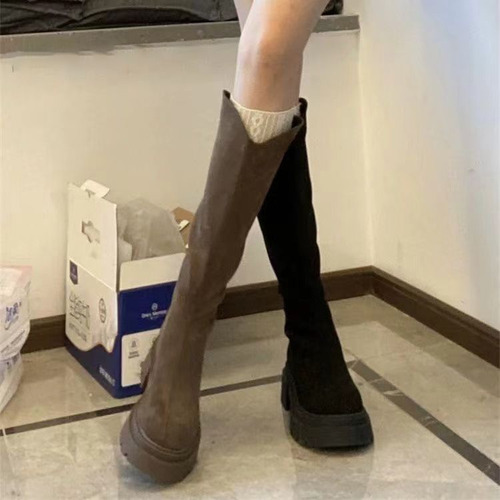 Botas Largas De Suela Gruesa De Estilo Británico, Finas En O