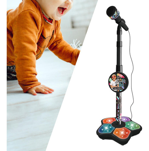 Micrófono Y Soporte Para Niños, Máquina Para Niños Negro