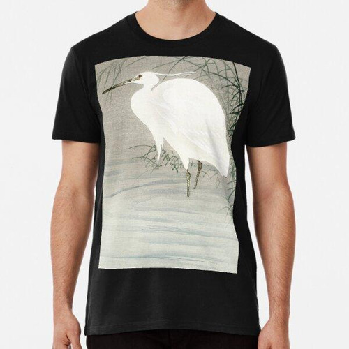 Remera White Stork Oriental Artwork Algodon Premium