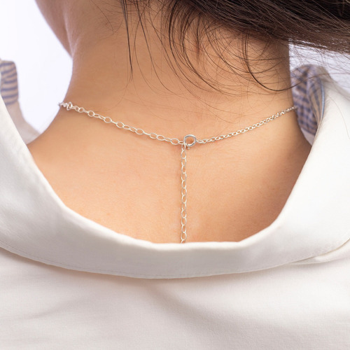 Chocker Feminino Prata 925 30 Cm + Extensor Lua E Estrela Cor Prateado
