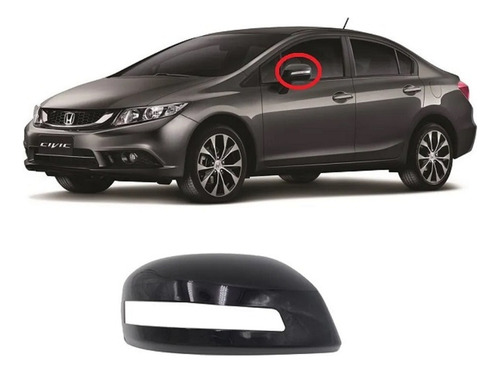 Capa Retrovisor Honda Civic 12/16 Motorista Preta C/furo Le