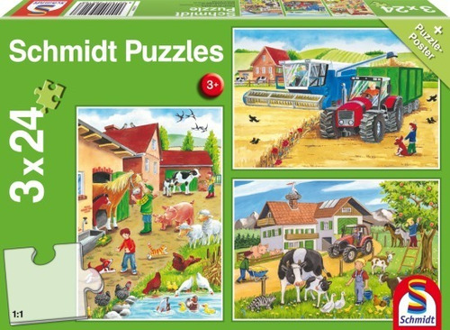 Puzzles 3 X 24 Aldea Juegos La Granja 
