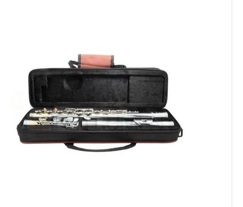 Flauta Transversal Eagle Em Dó Prateada Fl03s + Case Luxo