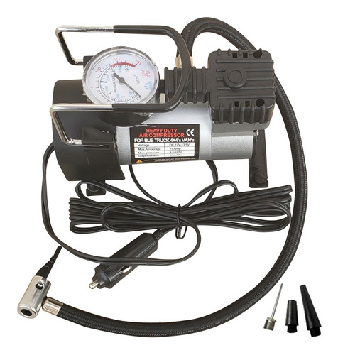 Imagen 4 de 10 de Compresor Aire 1 Piston Cilindro 12v Metal Auto Bici Bolso