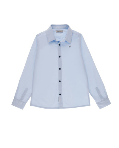 Camisa Basic Boys Color Celeste Wanama Kids Cuello Italiano 