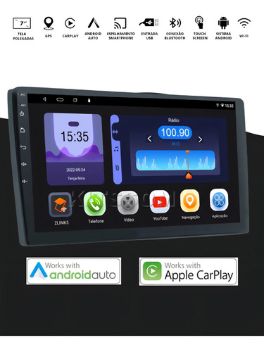 Multimidia Essgoo AR9001 9 Pol/ Android, Car Play E Android Auto Jr8