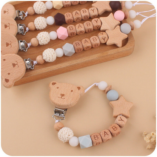 Cadena Para Chupetes Con Nombre Personalizado, Clip Para Chu