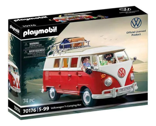 Playmobil Volkswagen T1 Caravana +74pcs 2 Figuras 70176 Volkswagen T1 Caravana