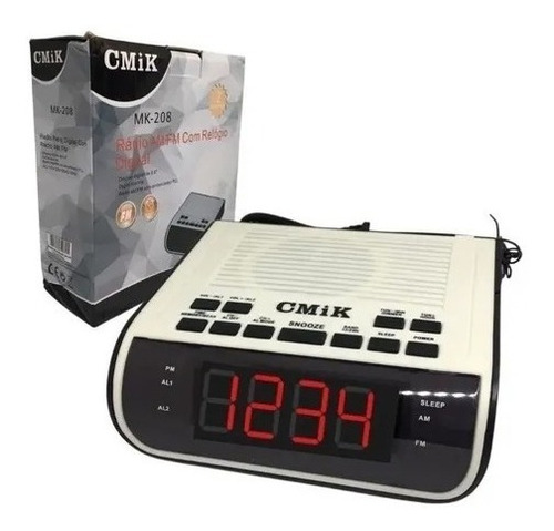 Radio Alarma Fm/am Con Reloj Digital Mk-208 Cmik