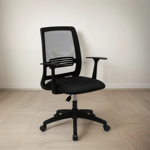 Silla De Oficina Jmi Mint Ergonómica Y Moderna Color Negro Material Del Tapizado Cuero Sintético