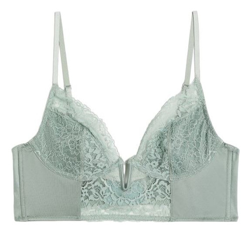 Bustier Acolchado De Encaje Sostén Top Sin Relleno H&m