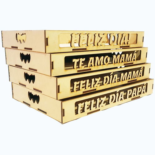 20 Bandejas Fibrofacil Desayuno Personalizadas Madera 20x30