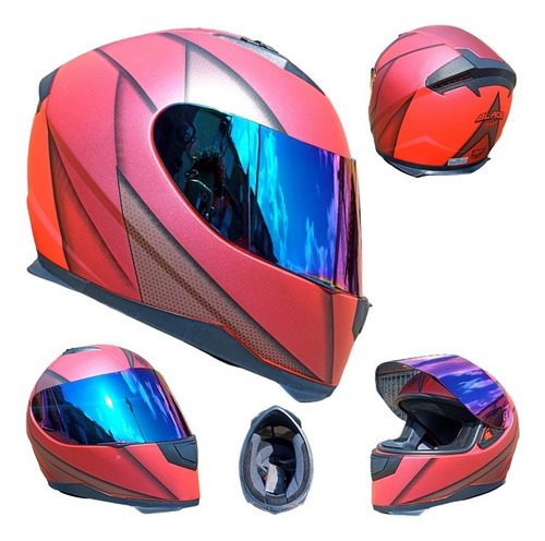 Casco Rosa Fiusha Kov Blade Motociclista Integral Ns Pulsar