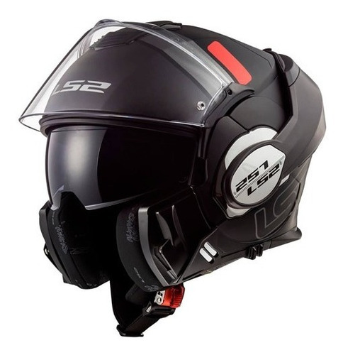 Casco Moto Rebatible Ls2 399 Valiant Prox Bla-titan Masxmoto