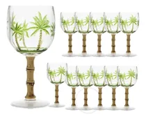 Comprar Jogo 12 Taças Para Água Palm Tree Bambo Acrílico Wolff 500ml