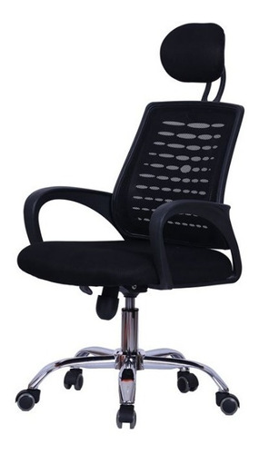 Silla De Oficina Ejecutiva Ergonómica En Malla Color Negro