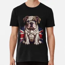 Comprar Remera Cachorro Bulldog Inglés Bandera Reino Unido Algodon P