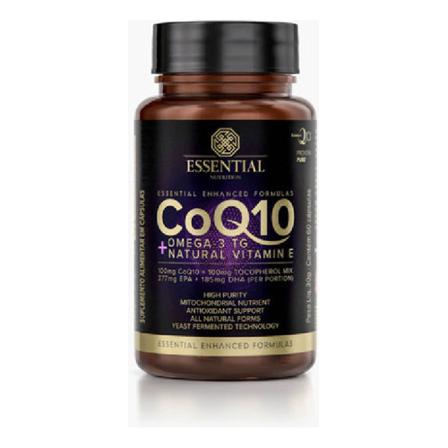 Coenzima Q10 + Ômega 3 + Vitamina E 60 Capsulas  Essential 