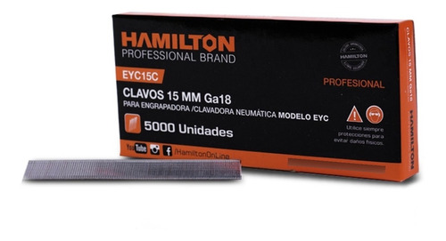 Clavos P/ Engrapadora Eyc - Hamilton - 2x15 Mm 5000u Eyc15c