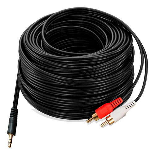 Cable De Audio De 3.5mm  A 2rca 20 Metros De Largo. Nuevo