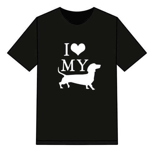Polera Algodon Dachshund Perro Salchicha Love Unisex