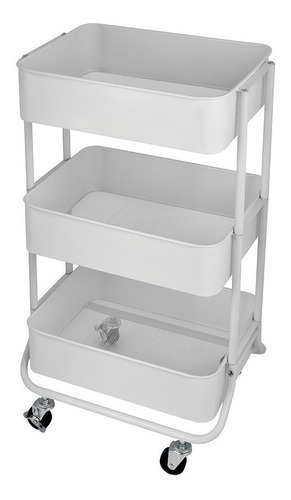 Carrito Multiuso Hierro 44.5x30.5x75cm Blanco