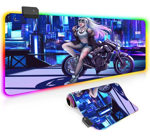 Alfombrilla Mouse Para Juego Motocicleta Beautie Xxl Rgb Led