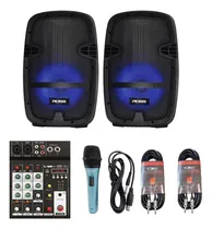 Comprar Combo Bafles Activos Mixer Bluetooth Microfono Accesorios