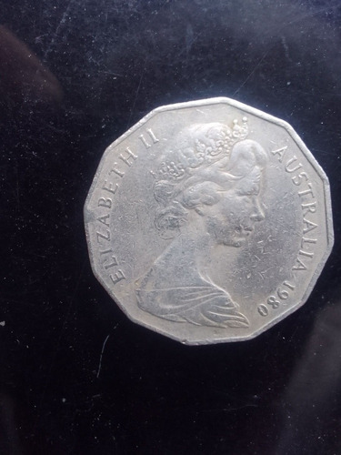 Moneda Australia 50 Cents Elizabeth 2a 1980
