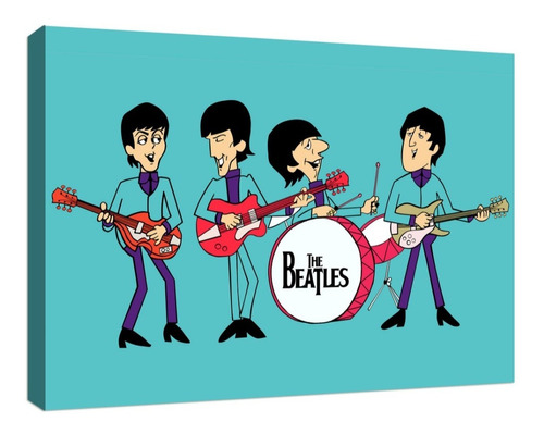 Beatles Caricatura En Lienzo Canvas Con Bastidor