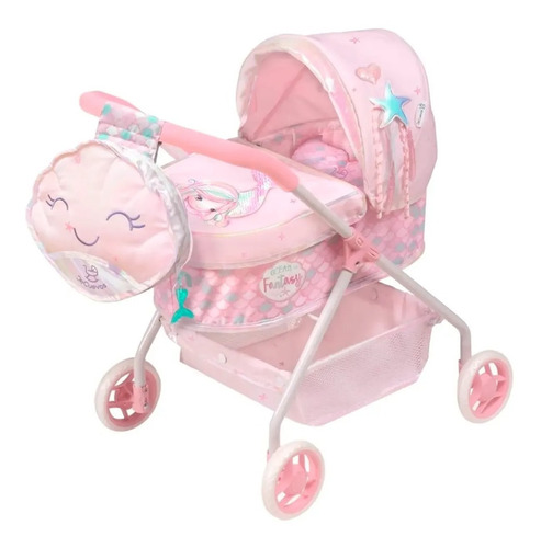 De Cuevas Coche Bebe Llorens Con Bolso Niños Juguete Rosado