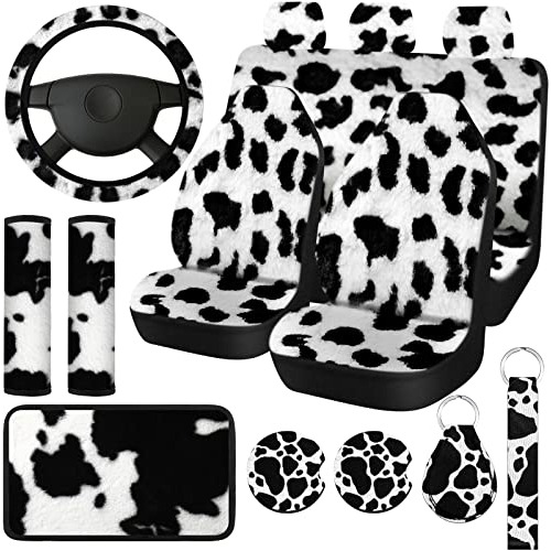 Juego Completo De Fundas De Asiento Estampado De Vaca M...