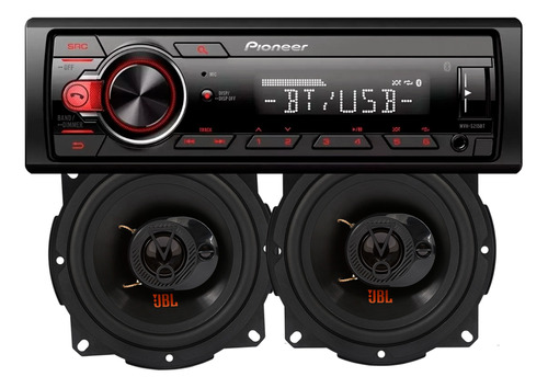 Combo Estereo Pioneer Mvh-s215bt + Parlantes Jbl Flex 5 PuLG